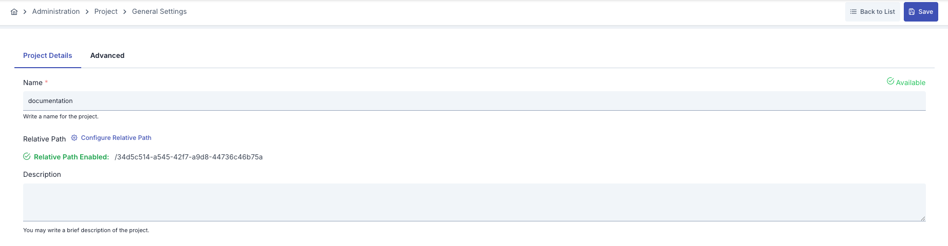Project Settings