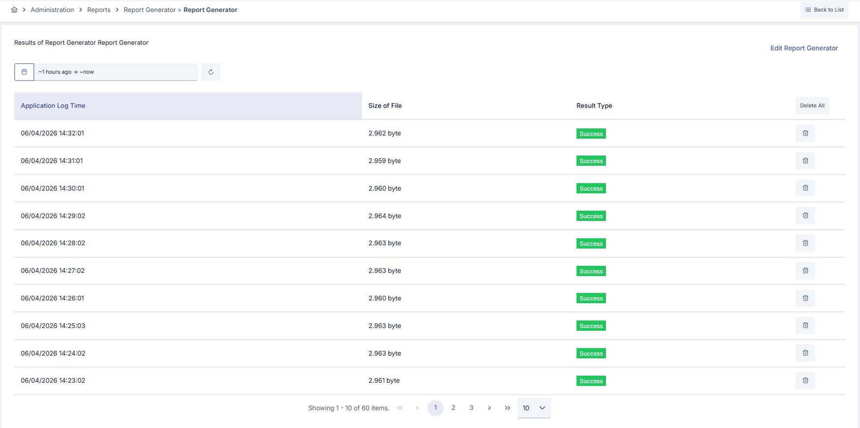 Report Generator Results