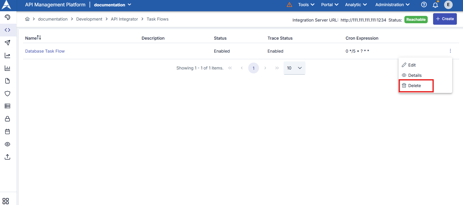 Deleting Task Flow