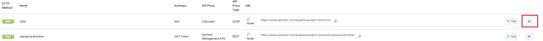 Endpoint Detail Button