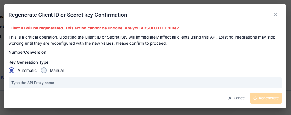 Key Refresh Dialog