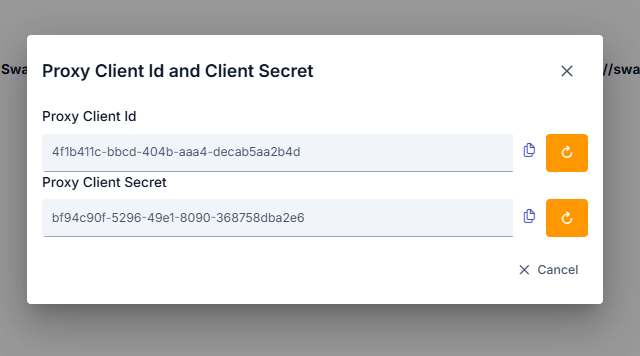 Proxy Key Dialog