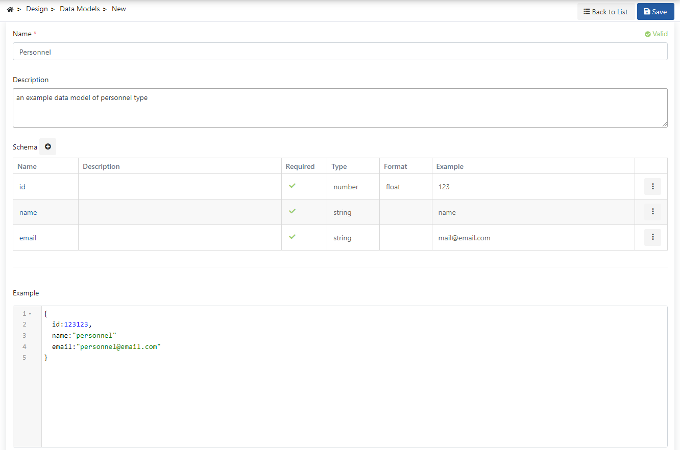 Shared Data Model creation settings