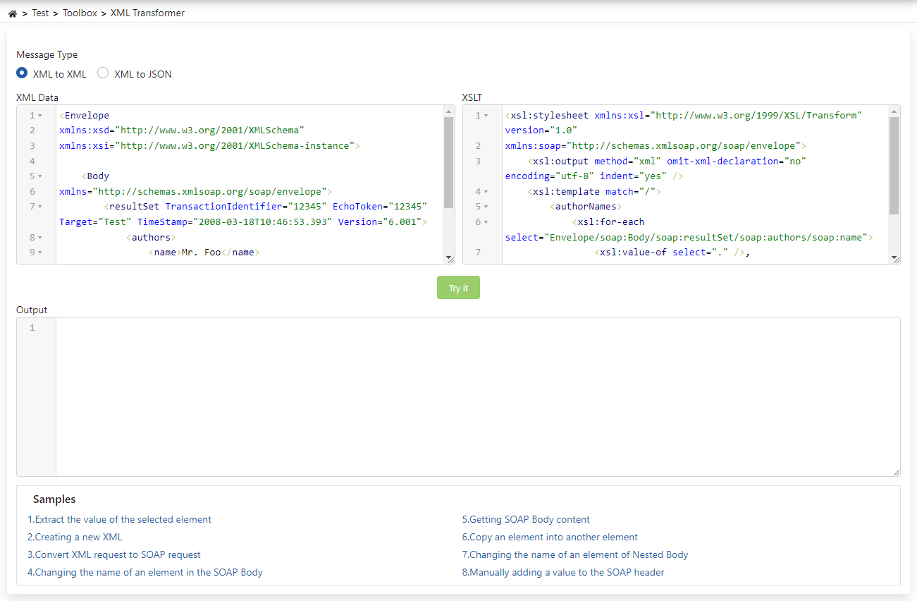 XML to XML Dönüştürücü