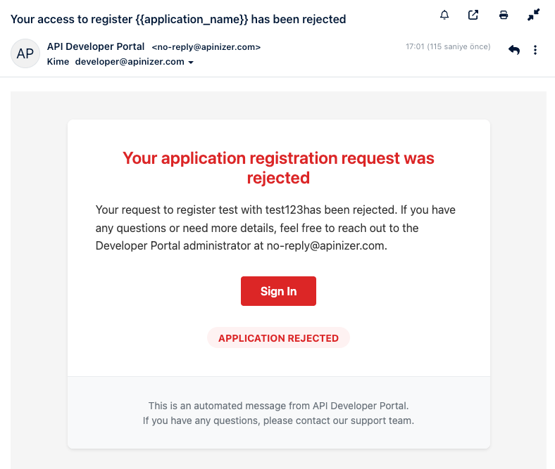 App Rejected