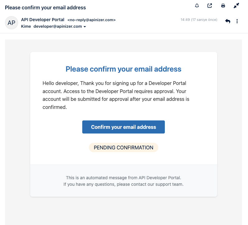 Email Confirmation