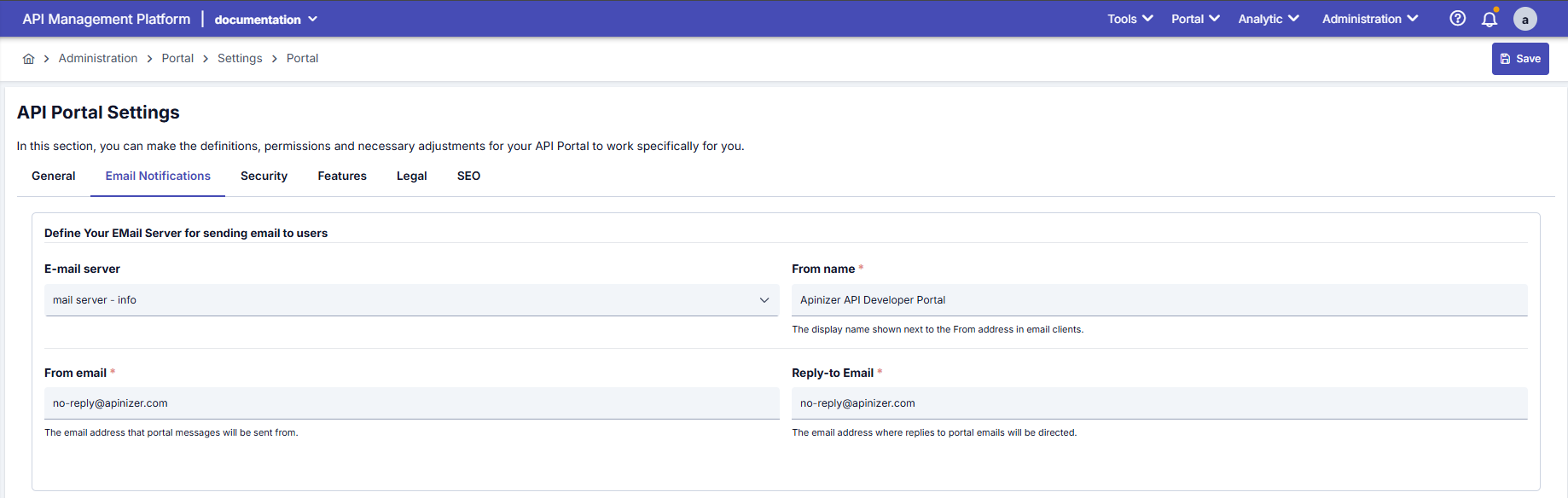 Email Settings