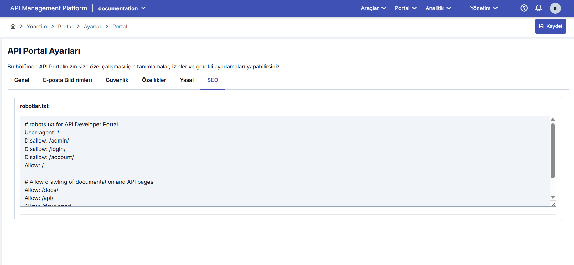 SEO Settings