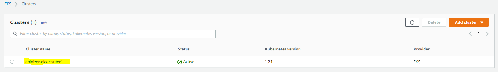 EKS Cluster Name