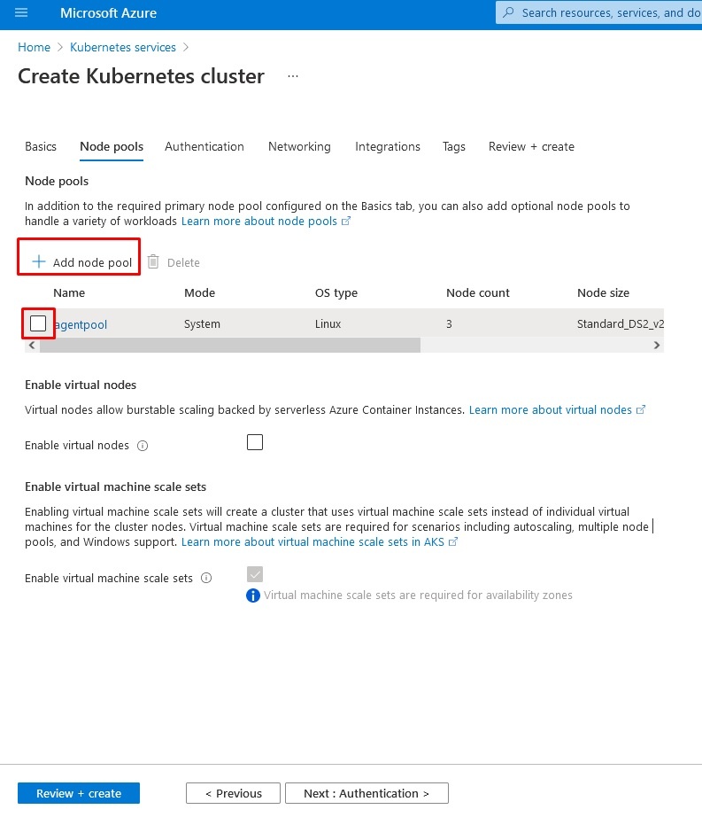 Adding Node Pool