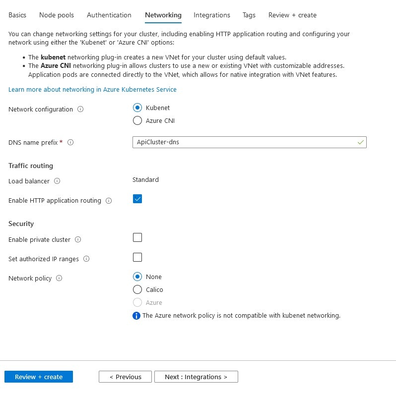 Networking Settings