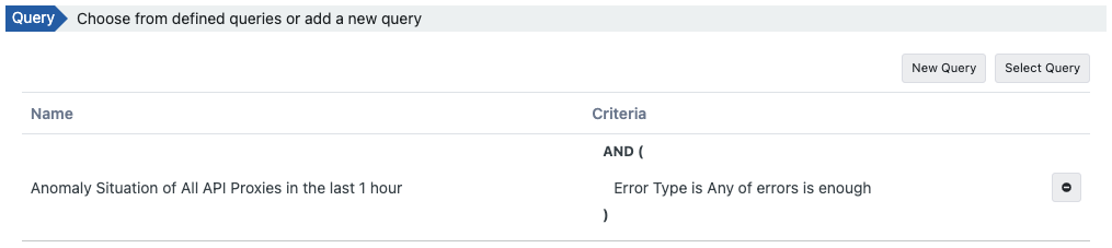 Query Creation Screen