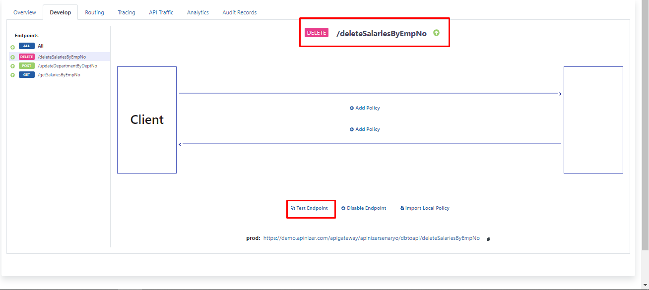 DELETE endpoint testi