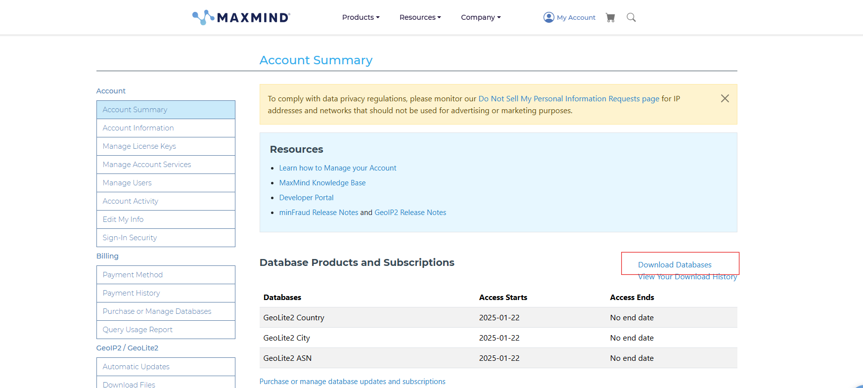 MaxMind GeoLite2 City Database Download