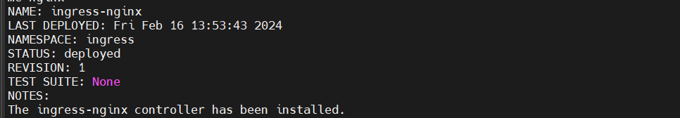 Helm Install Output