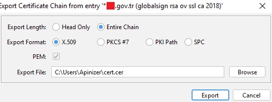 Export Options